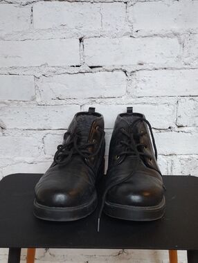 Totes Men's Black Leather Lace-Up Boots